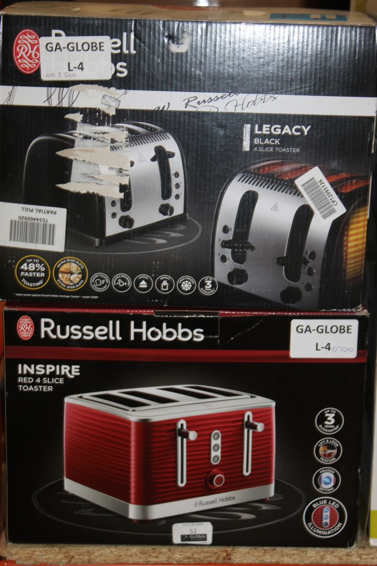 Boxed Assorted Russel Hobbs Inspire & Legacy 4 Sli