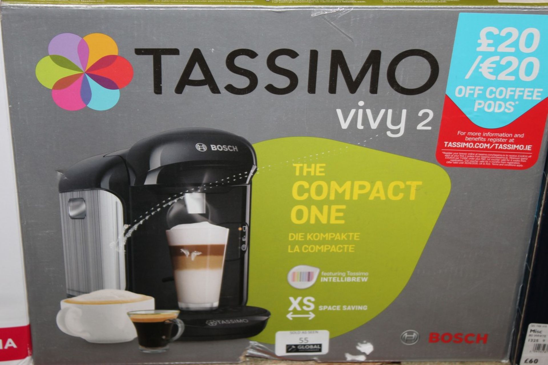 Boxed Bosch Tassimo Vivi2 Capsule Coffee Maker RRP