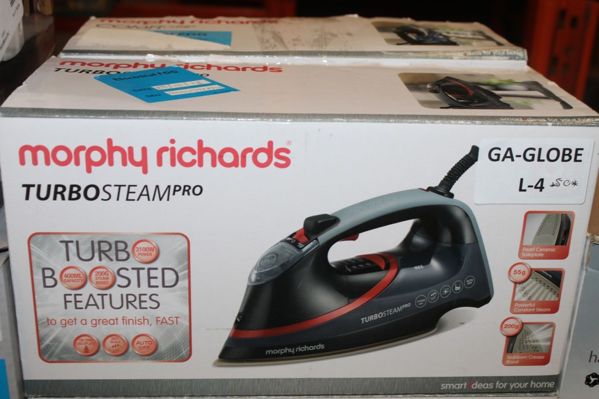 Boxed Morphy Richards Comfy Crip & Turbo Steam Pro