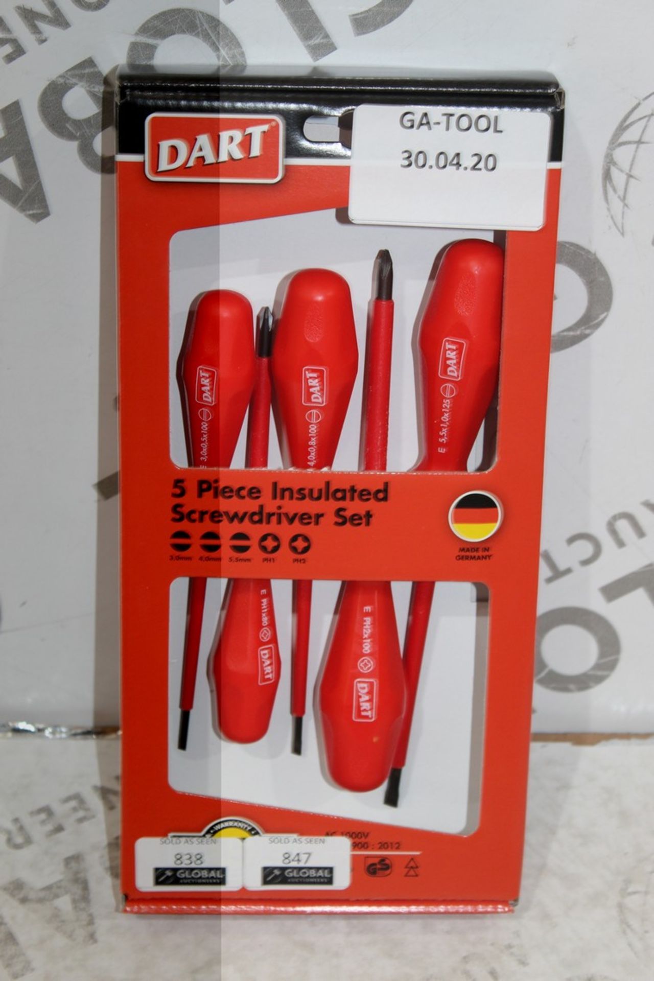 Dart 5 Piece Insulated Screw Driver Sets RRP £30 Each (Pictures are for Illustration Purposes