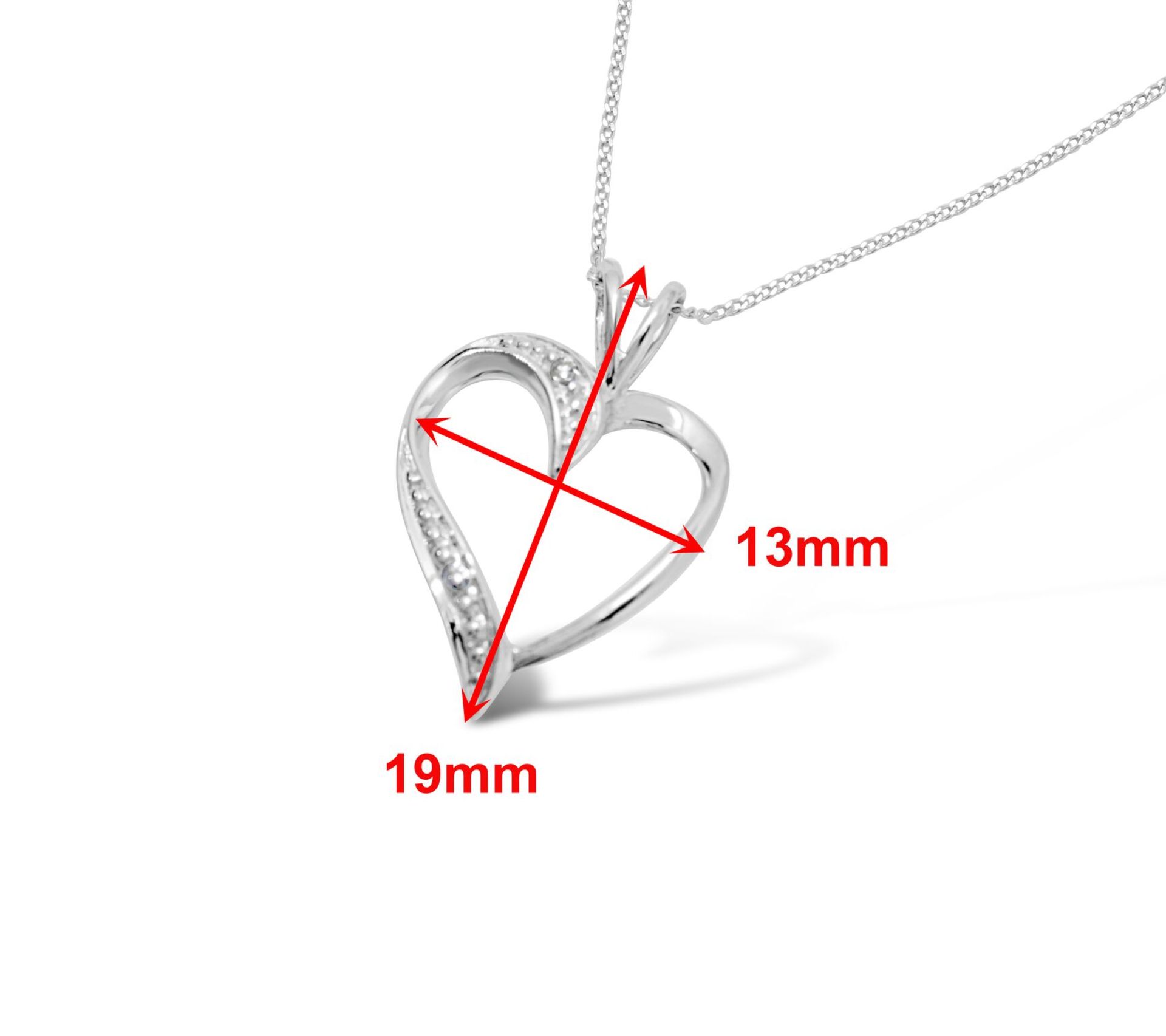 Heart Shaped Diamond Pendant with a Gold Chain - Image 2 of 2