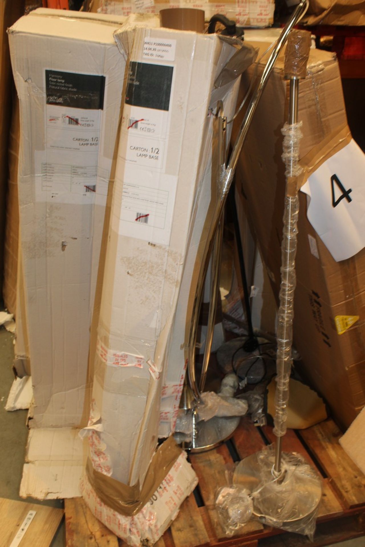 Pallet To Contain 10 Assorted John Lewis Lighting Items To Include Harmony Floor Lamp Bases,