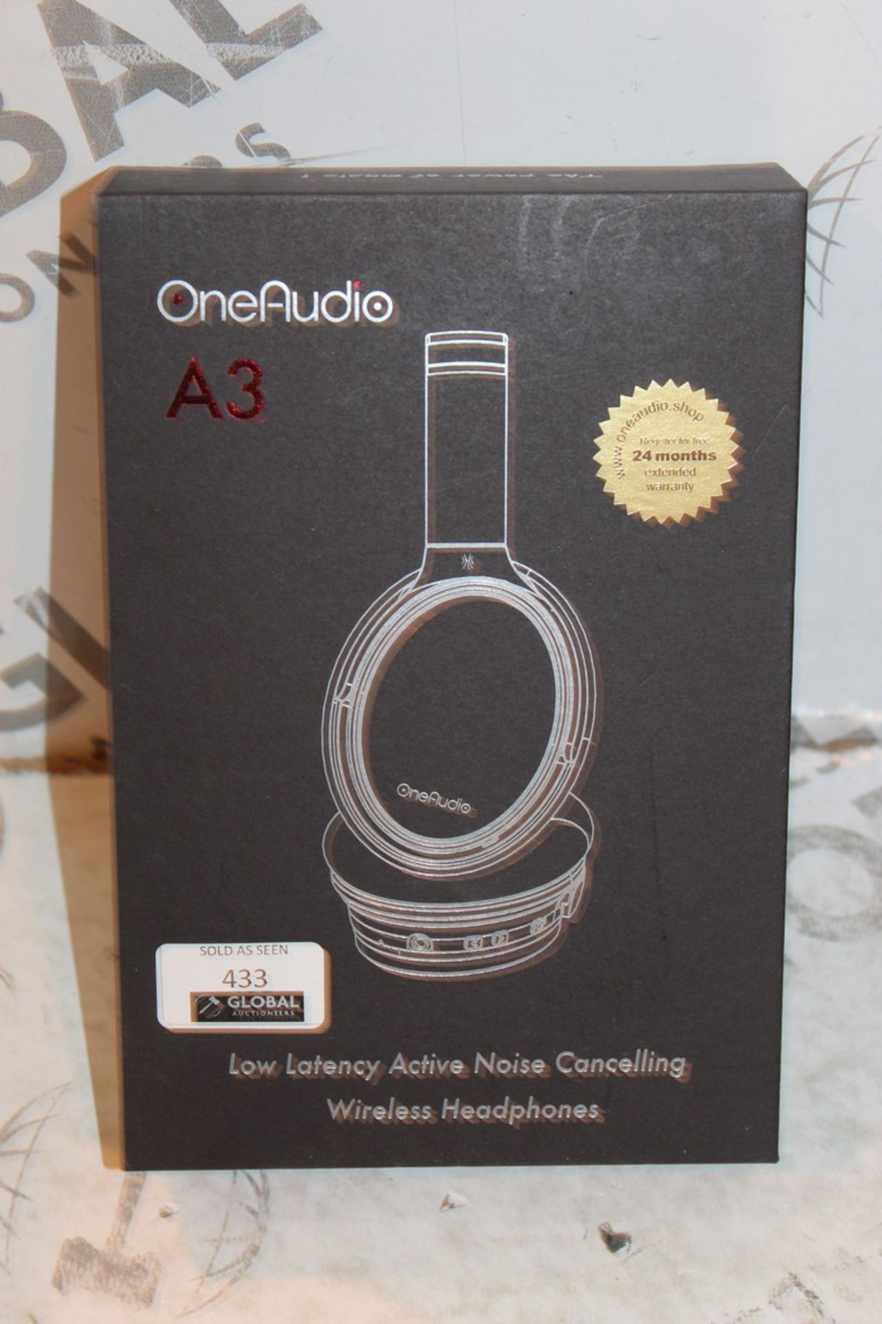 Boxed Pair One Audio A3 Low Latency Active Noise Cancelling Wireless Headphones RRP £55 (Pictures