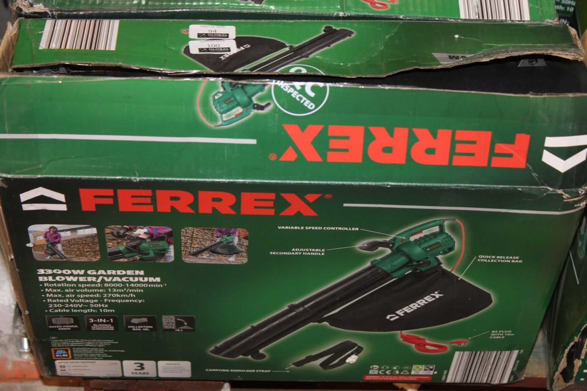 Boxed Ferrex 3300 Watt Garden Leaf Blower & Vacuum RRP £35 (Pictures Are For Illustration Purposes