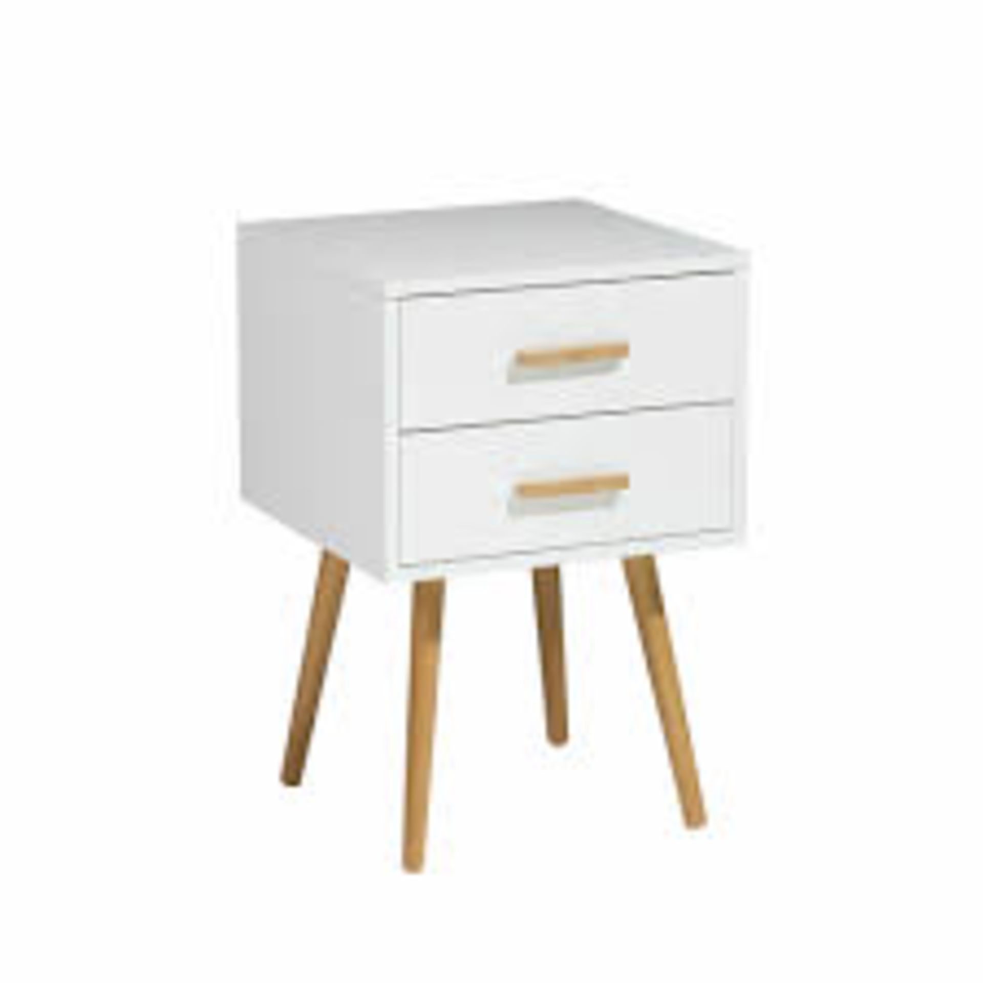 Boxed Abril 2 Drawer Bedside Table RRP £70 (18427) (Appraisals Available Upon Request)(Pictures
