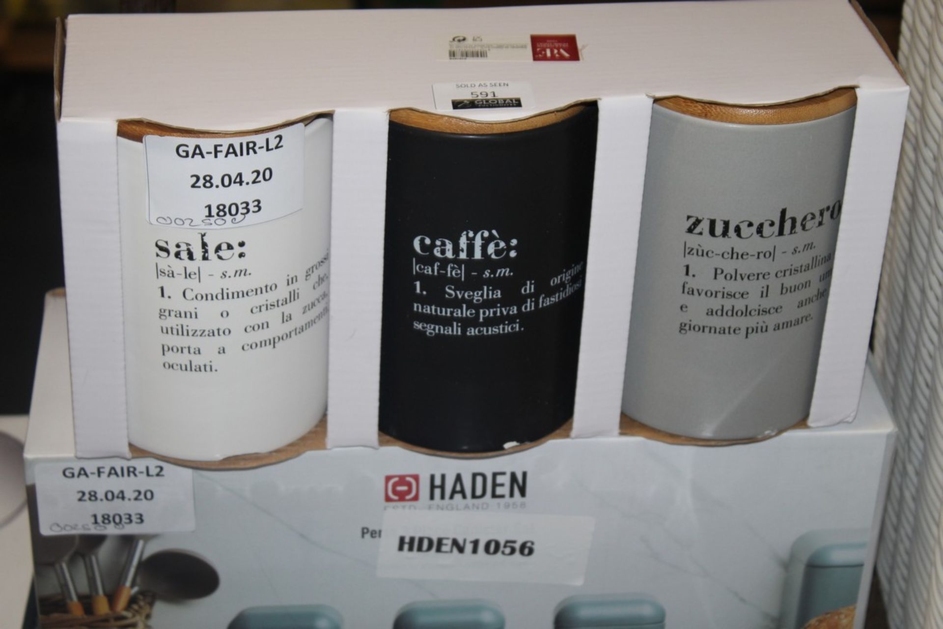 Assorted Items To Include Coffee Tea & Sugar Set, Hayden Coffee Tea & Sugar & Chrome Mirror RRP £