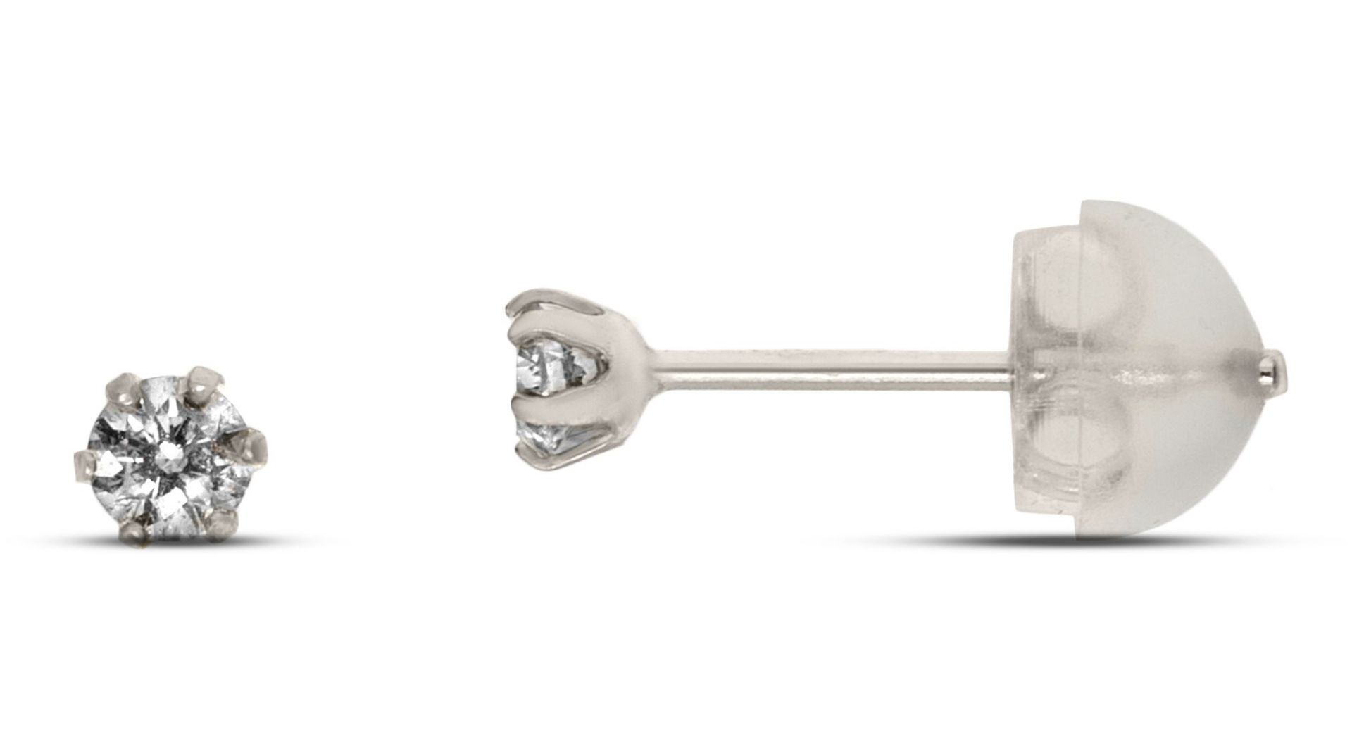 Platinum diamond earrings. - Image 2 of 2