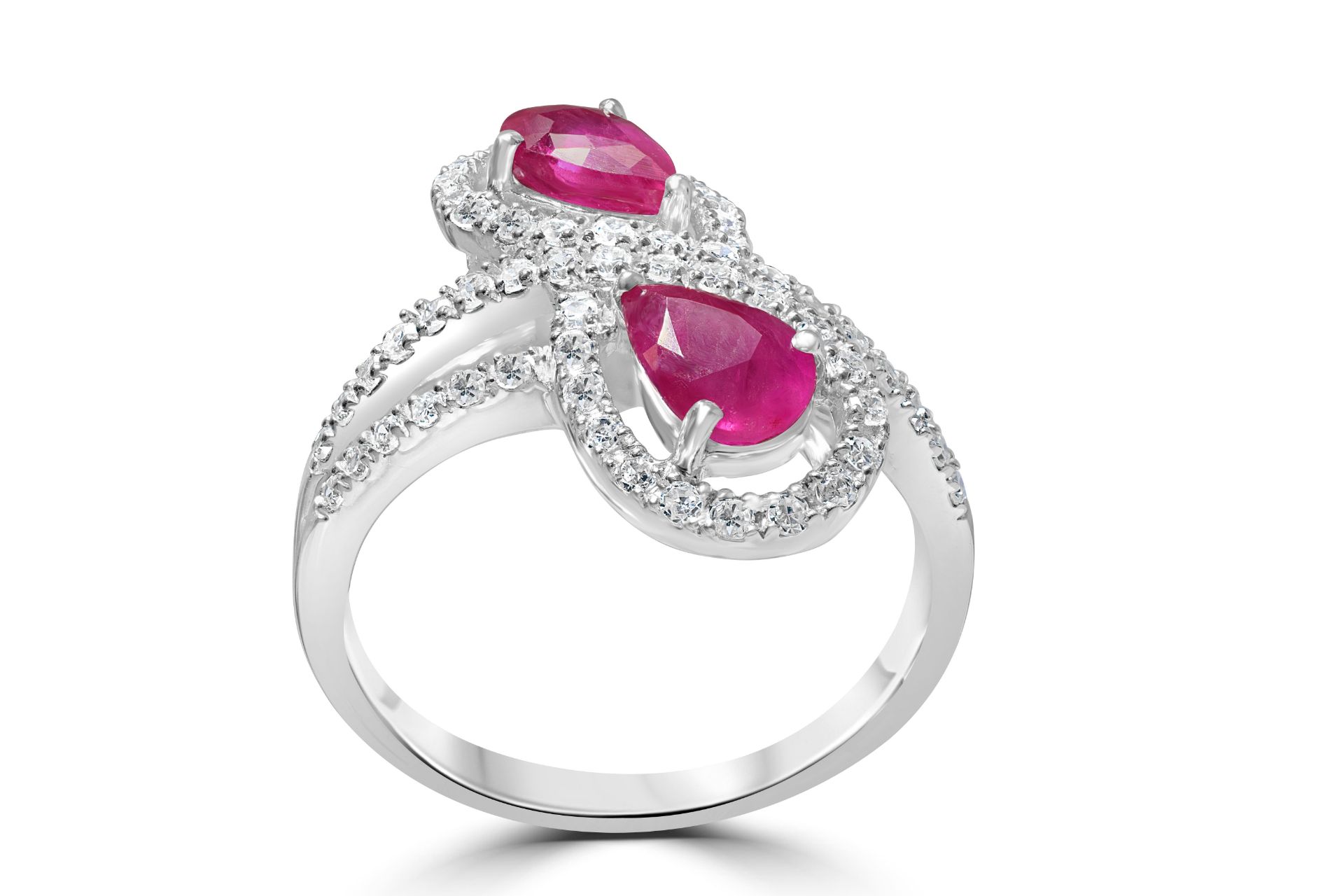 Two stone Ruby and Diamond ring - Image 2 of 4