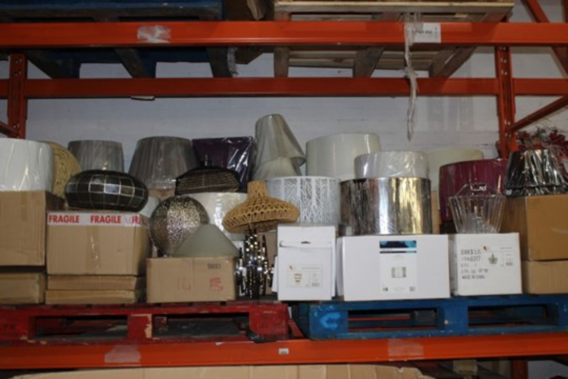 Entire Bay to Contain Large Amount of Assorted Lamp Shades to Include Rich Curver Vintage Roller