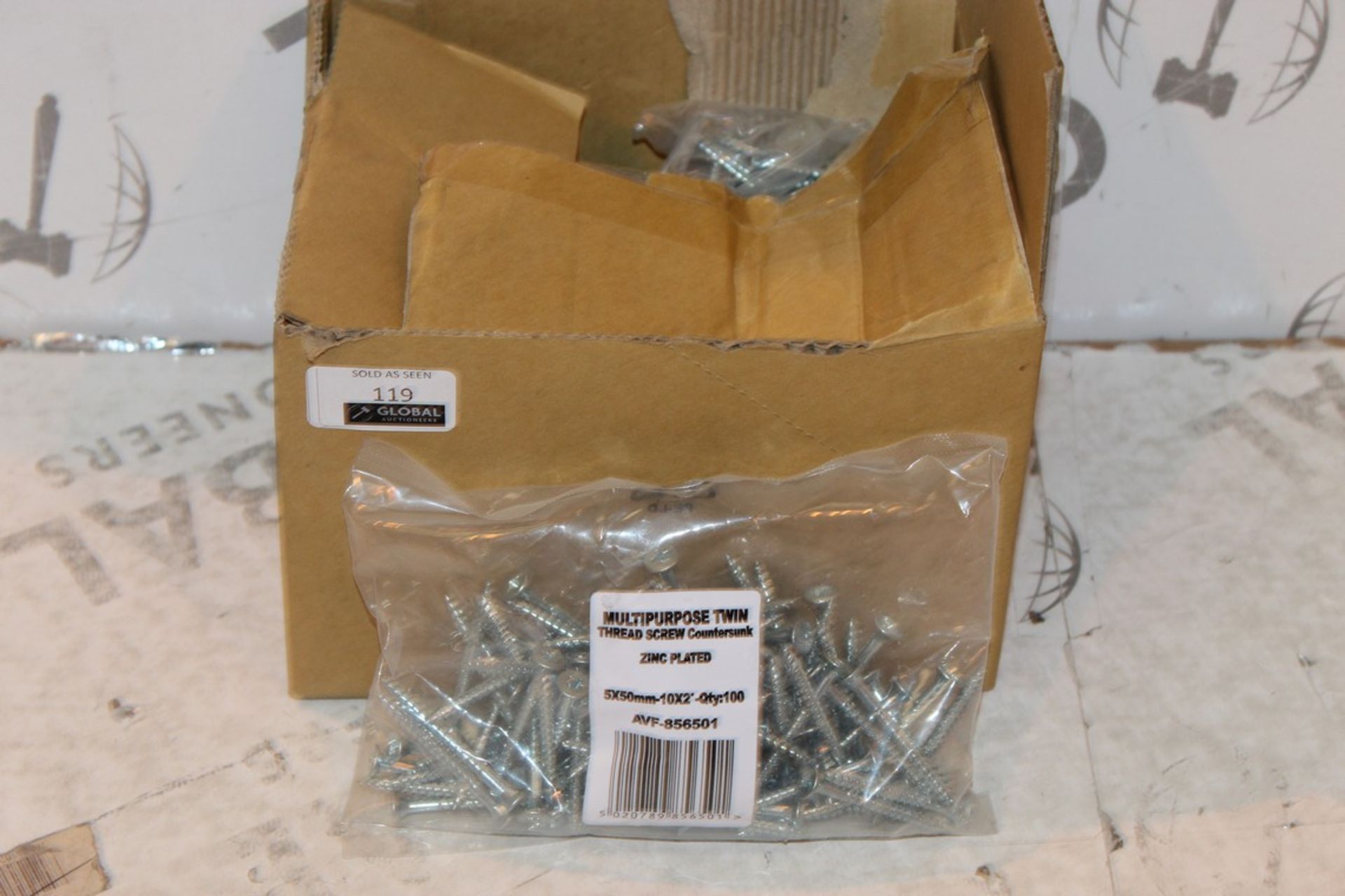 Box To Contain 5 Packs of 100 5 x 50mm Zinc Plated Multi Purpose Twin Threaded Screws RRP £50 (
