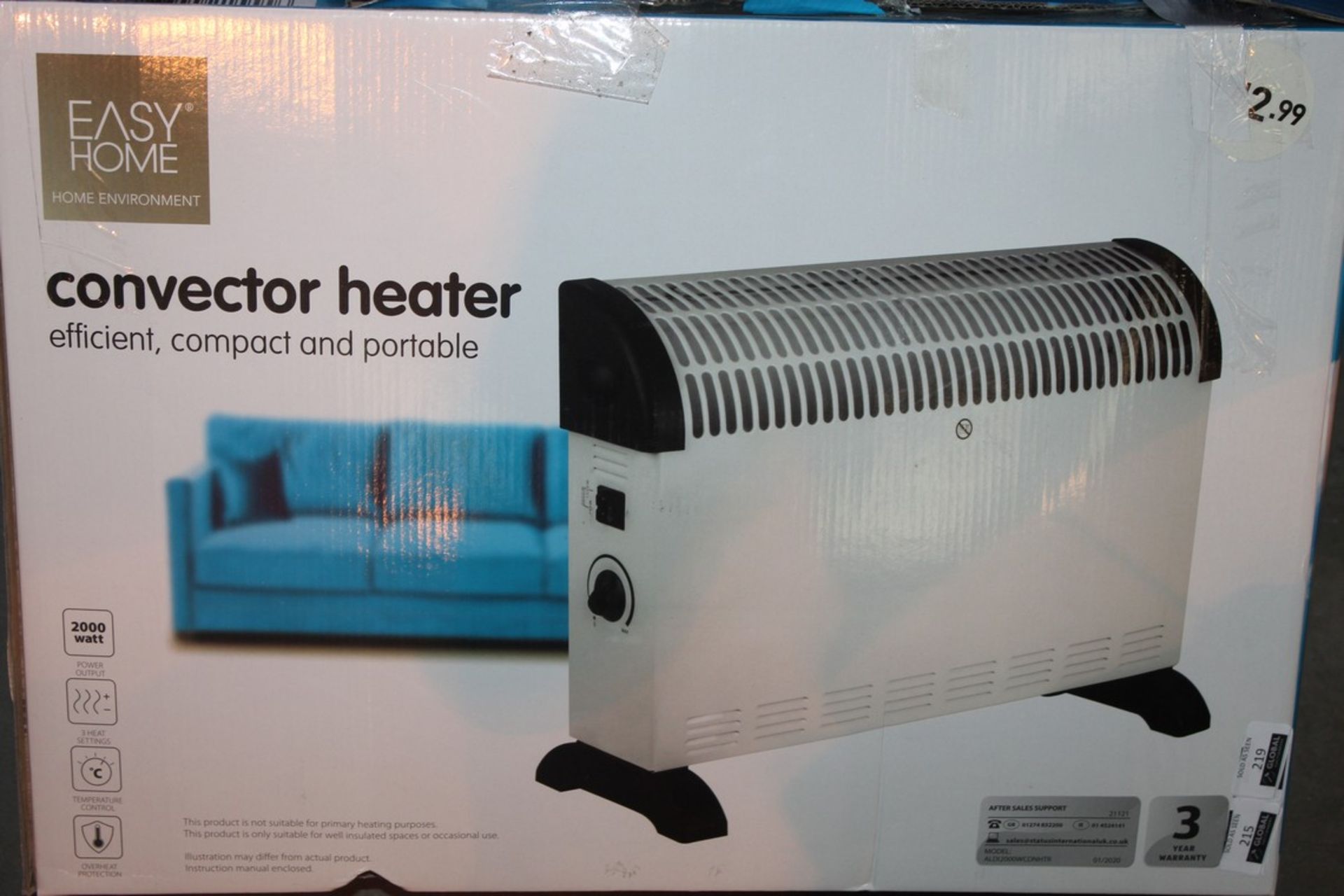 Lot To Contain 5 Easy Home Convector Heaters Combined RRP £75 (Pictures Are For Illustration