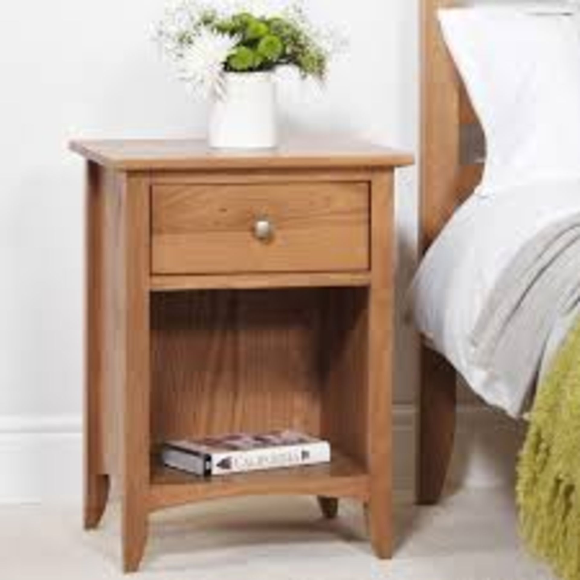 Boxed 1 Drawer Bedside Wooden Chest Of Drawers RRP £45 (17903) (Appraisals Available Upon Request)(