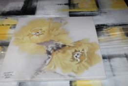 Black Grey And Yellow Abstract Canvas Wall Art Picture RRP £50 (18604) (Appraisals Available Upon