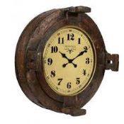 Boxed Heritage Solid Wooden Circular Hand Crafted Designer Wall Clock RRP £340 (18730) (Appraisals