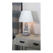 Boxed Pacific Lighting Jethro Grey & White Pebble Table Lamp RRP £75 (18730) (Pictures Are For