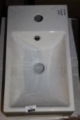 Mini Ceramic Rectangular Cloak Room Basin RRP £50 (18255) (Pictures Are For Illustration Purposes