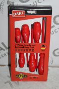 Boxed Brand New Dart 7 Piece Insulated Screw Driver Sets RRP £35 Each (Pictures Are For Illustration