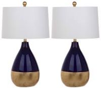 Boxed Pair Of Safavieh Ruben 61cm Twin Table Lamp RRP £165 (18907) (Appraisals Available Upon
