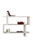 Paralel Wooden Wall Mounted Bookcase RRP £80 (NBW526644) (Appraisals Available Upon Request)(