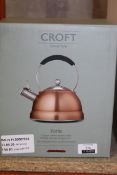 Boxed Croft Collection Whistling Kettle RRP £40 (NBW686487) (Appraisals Available Upon Request)(