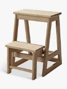 Boxed John Lewis & Partners Bamboo Step & Stool RRP £60 (NBW680527) (Pictures Are For Illustration