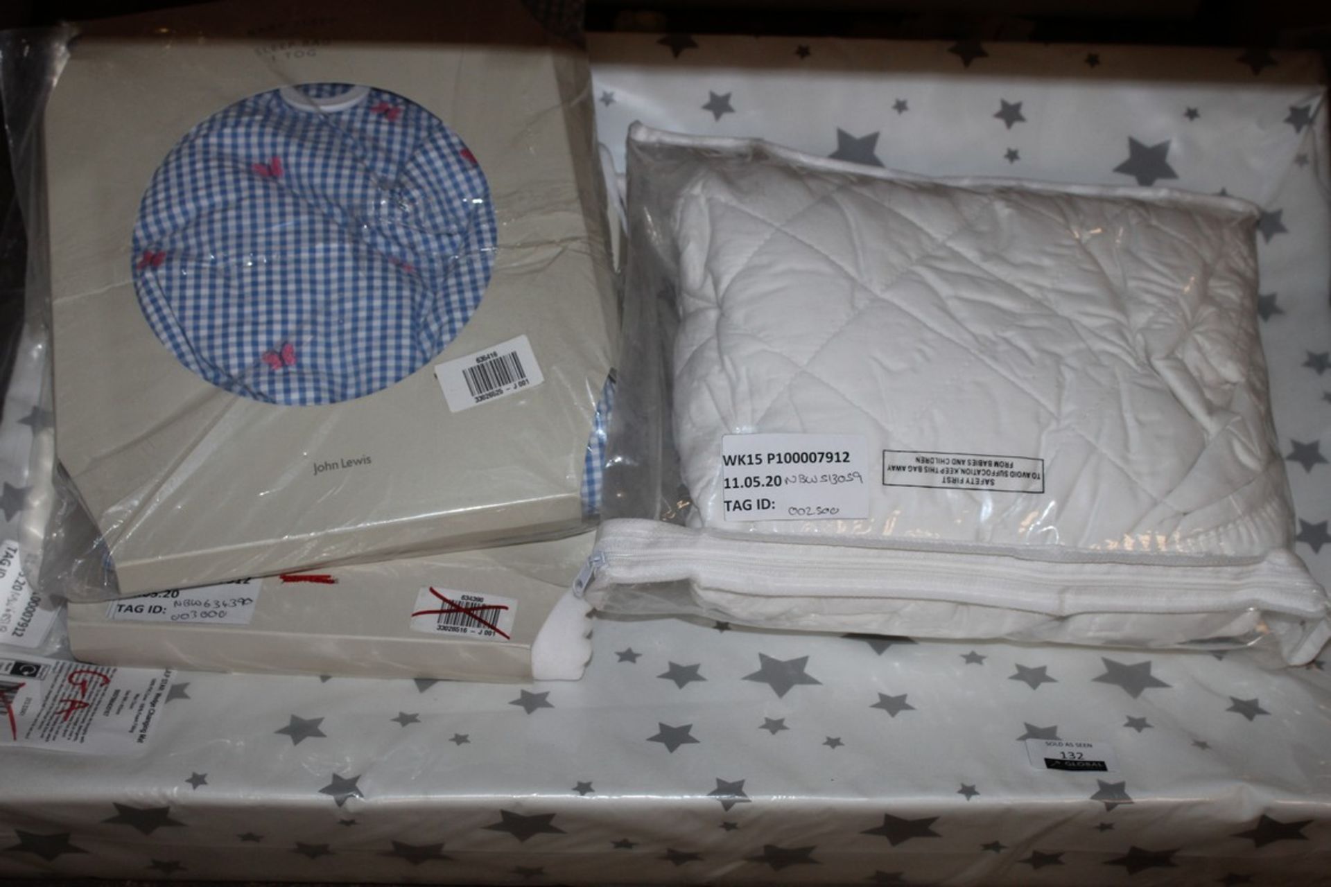 Assorted Items To Include Cotton Quilted Mattress Protector Single Tog Baby 2x Sleeping Bag Star