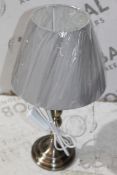 Boxed Whitland Lighting Pack Of 2 Antique Nickle And Fabric Table Lamps RRP £70 (18604) (Untested