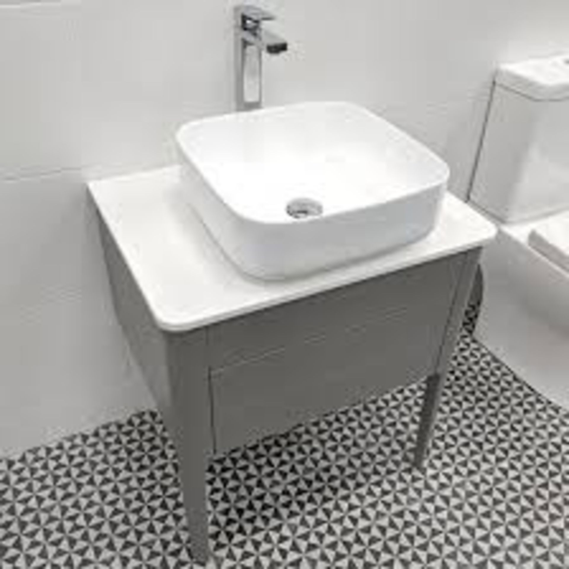 Boxed Cubico Bathroom Stark French Grey 790mm Vanity Unit On Legs RRP £600 (Pictures Are For