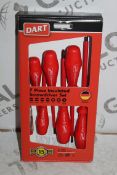 Boxed Brand New Dart 7 Piece Insulated Screw Driver Sets RRP £35 Each (Pictures Are For Illustration