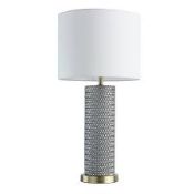 Boxed MW Design Ceramic Base Fabric Shade Table Lamp RRP £110 (18604) (Appraisals Available Upon