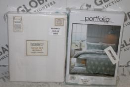 Assorted Items To Include Beldorm Cotton Rich Jacquard Duvet Cover Set, Portfolio Printed Duvet