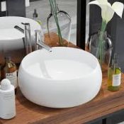 Boxed Vida XL Round White Ceramic Basin RRP £50 (Pictures Are For Illustration Purposes Only) (