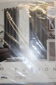 Pair Of Fusion Printed Sorbonne Charcoal Designer Curtains RRP £40 (Pictures For Illustration