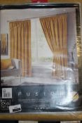 Pair Of Pencil Pleated Headed Ochre Dijon Curtains RRP £50 (Pictures For Illustration Purposes