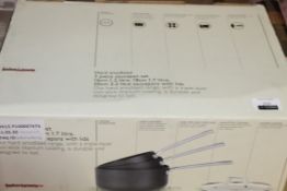 Boxed John Lewis & Partners Hard Annadise 3 Piece Sauce Pan Set RRP £100 (NBW568196) (Pictures Are