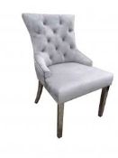 Boxed Minster Grey Fabric Designer Single Dining Chair RRP £120 (18319) (Pictures Are For