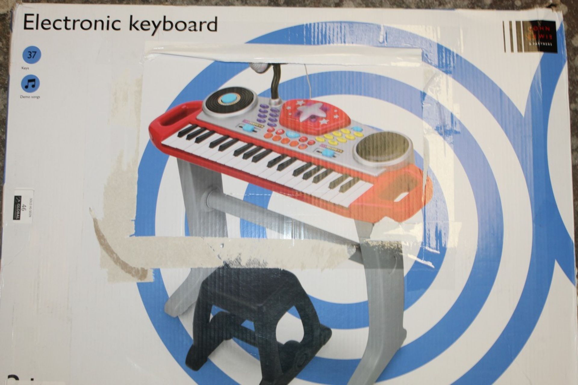 Boxed John Lewis & Partners Electronic Keyboard With Microphone & Stool RRP £40 (NBW629406) (