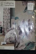 Pair Of Catherine Lansfield 66x72 Inch Floral Print Fully Lined Curtains RRP £40 (Pictures For