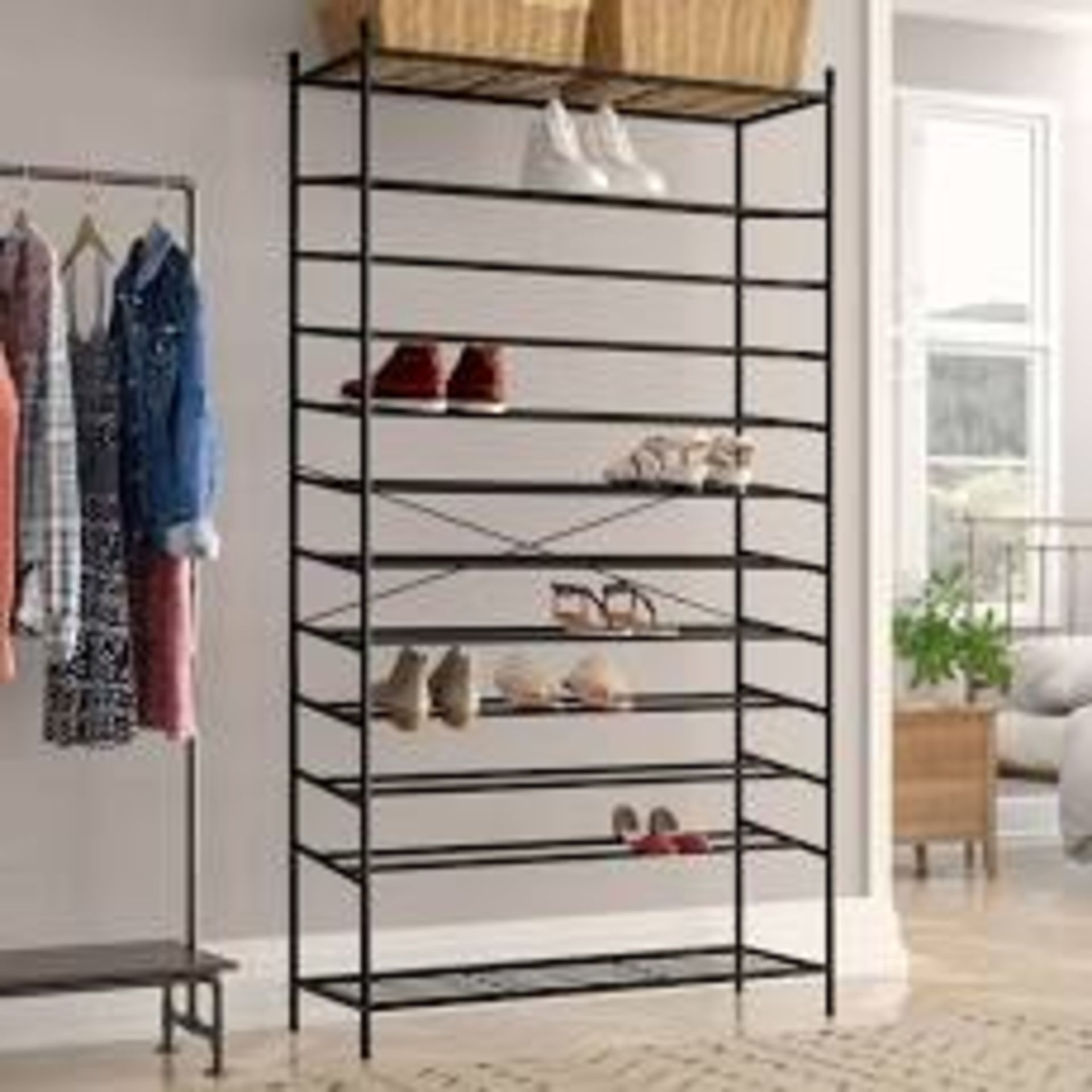 Metal 70 Pair Shoe Rack RRP £70 (19179) (Pictures Are For Illustration Purposes Only) (Appraisals