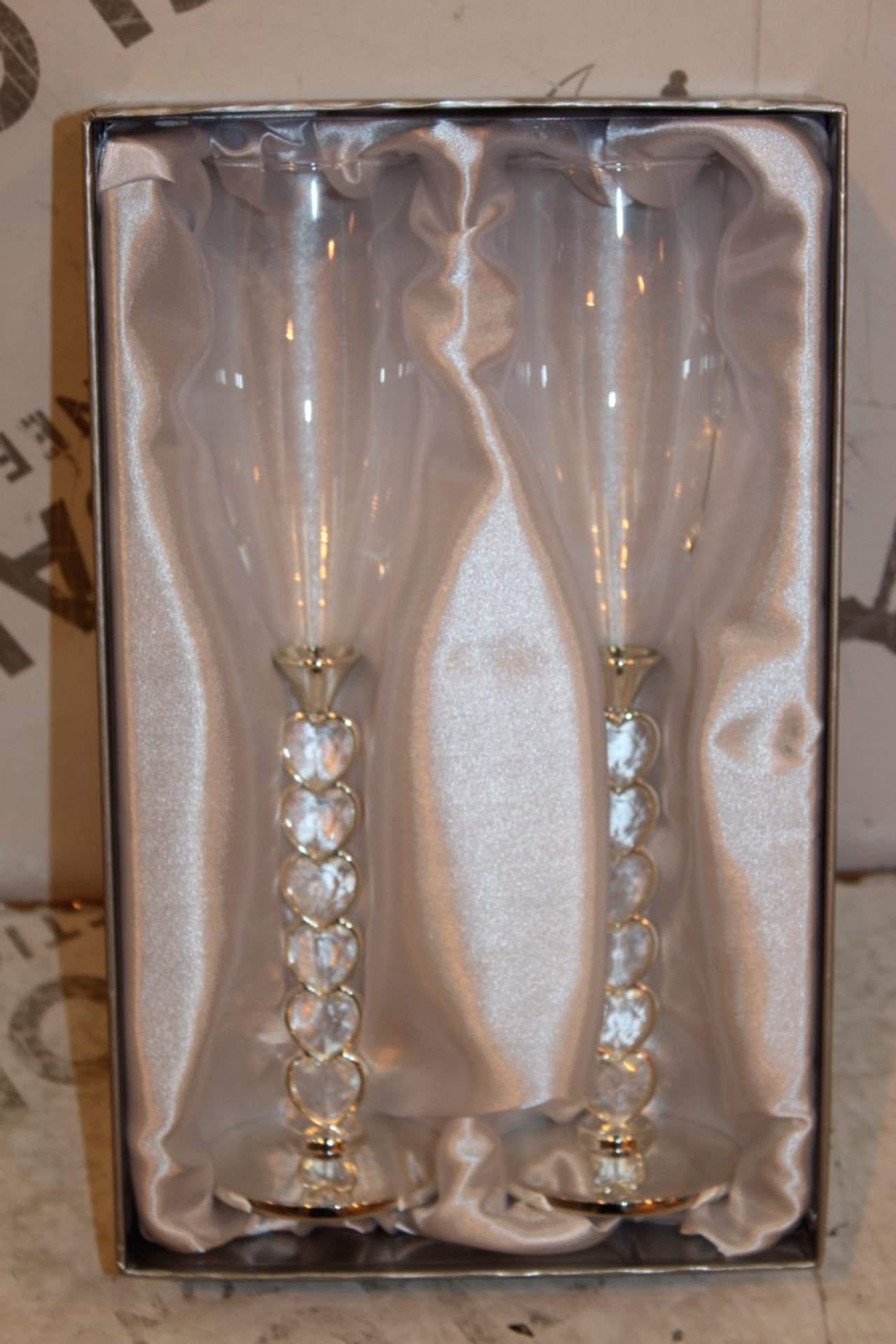 Boxed Twin Pack Heart Stem Champagne Flutes RRP £30 Each (Pictures Are For Illustration Purposes