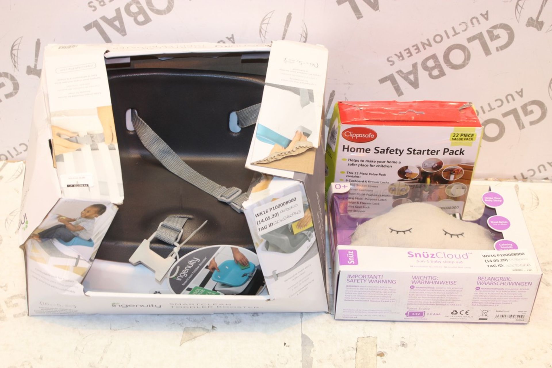 Assorted Items To Include Ingenuity Booster Seat, Snooze Cloud 3 In 1 Baby Sleep Aid & Clip Safe