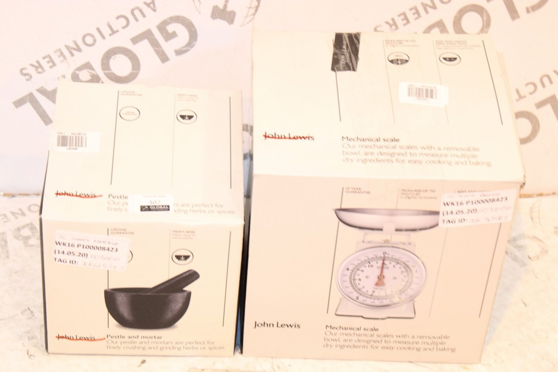 Boxed Assorted Items To Include A Mechanical Weighing Scale And A John Lewis And Partners Pestle