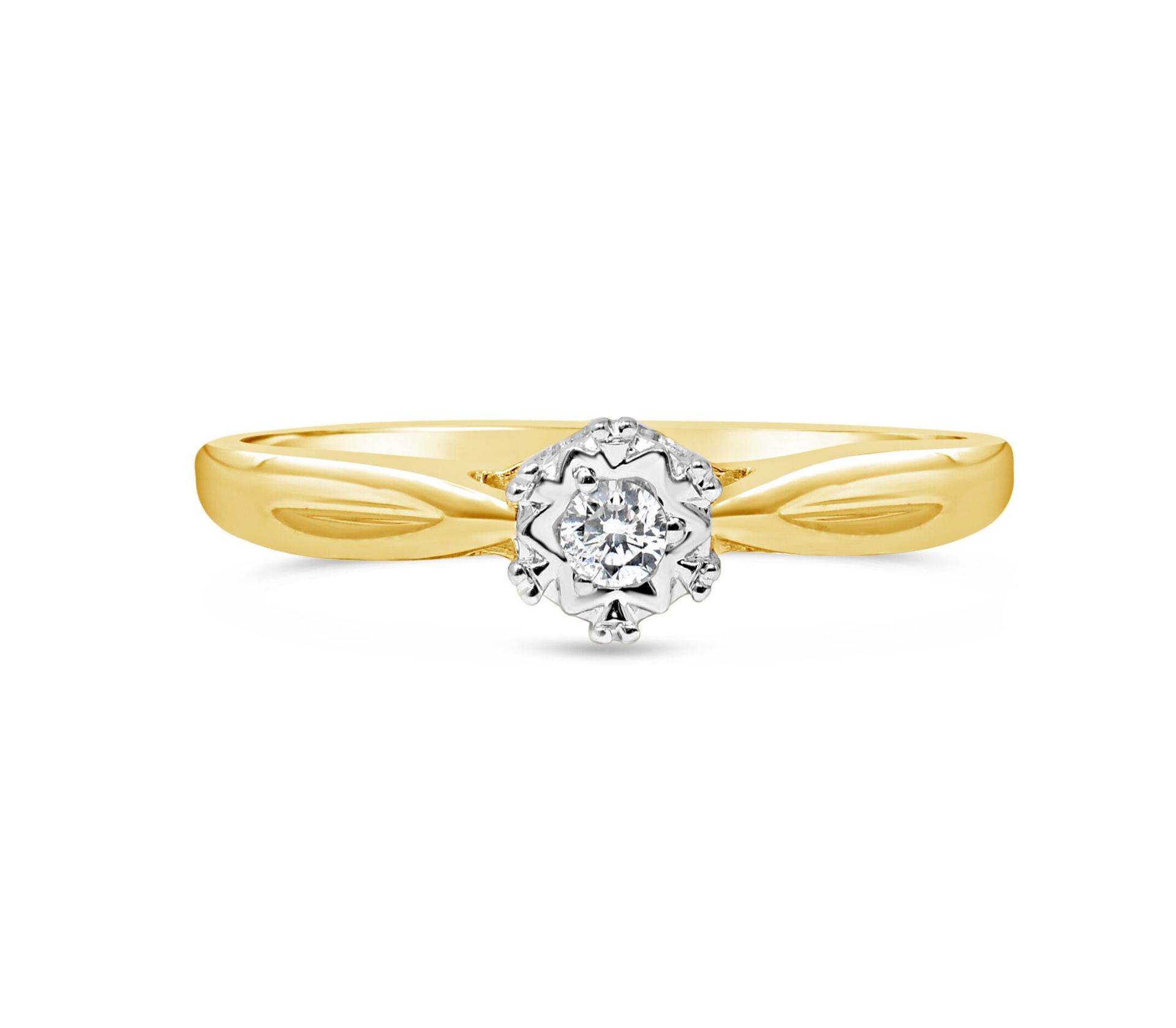 9ct Yellow Gold Diamond Solitiare Ring RRP £420 Size R