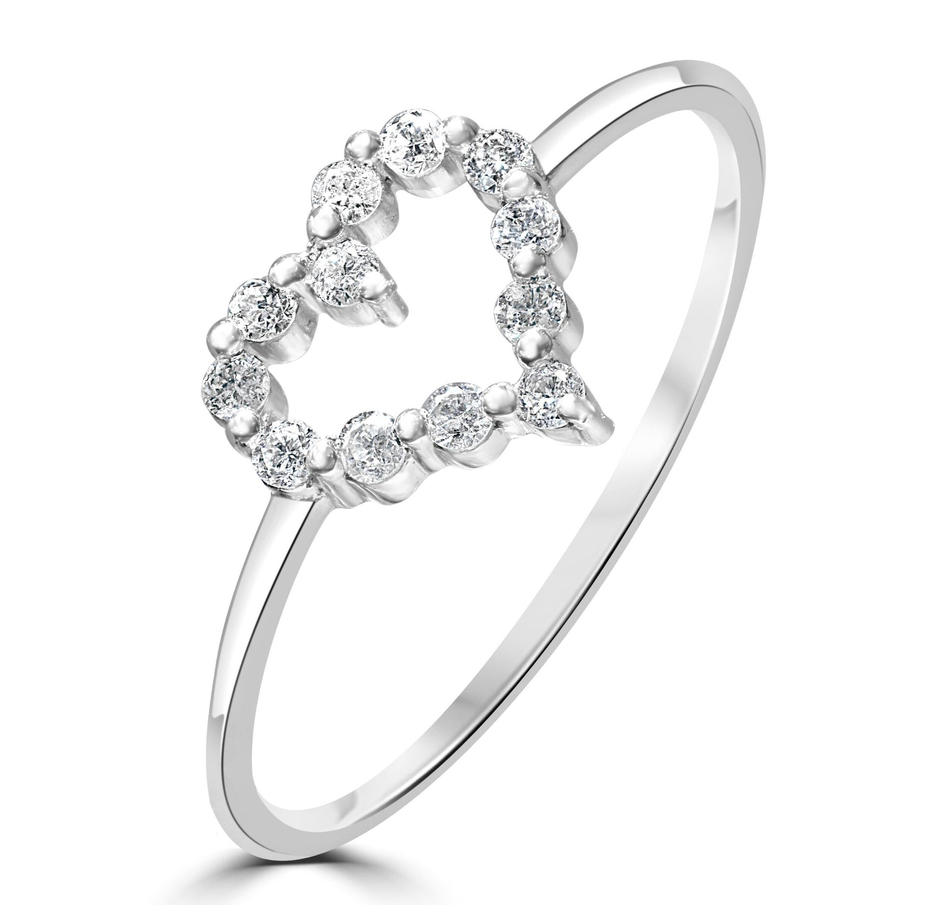 Platinum Diamond Heart Ring Size K RRP £799