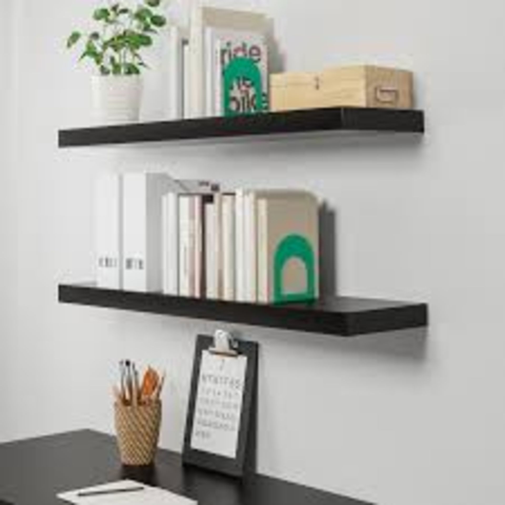 Lot to Contain 3 Boxed Urban Living Floating Shelves in Black Combined RRP £75 (Appraisals Are
