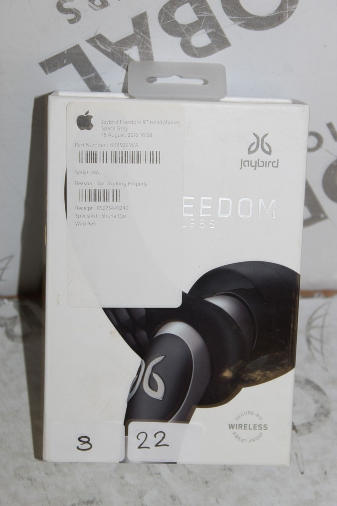 Boxed Pair Of Jaybird Freedom Wireless Sport Fit Sweat Proof Earphones RRP £170 (Pictures Are For