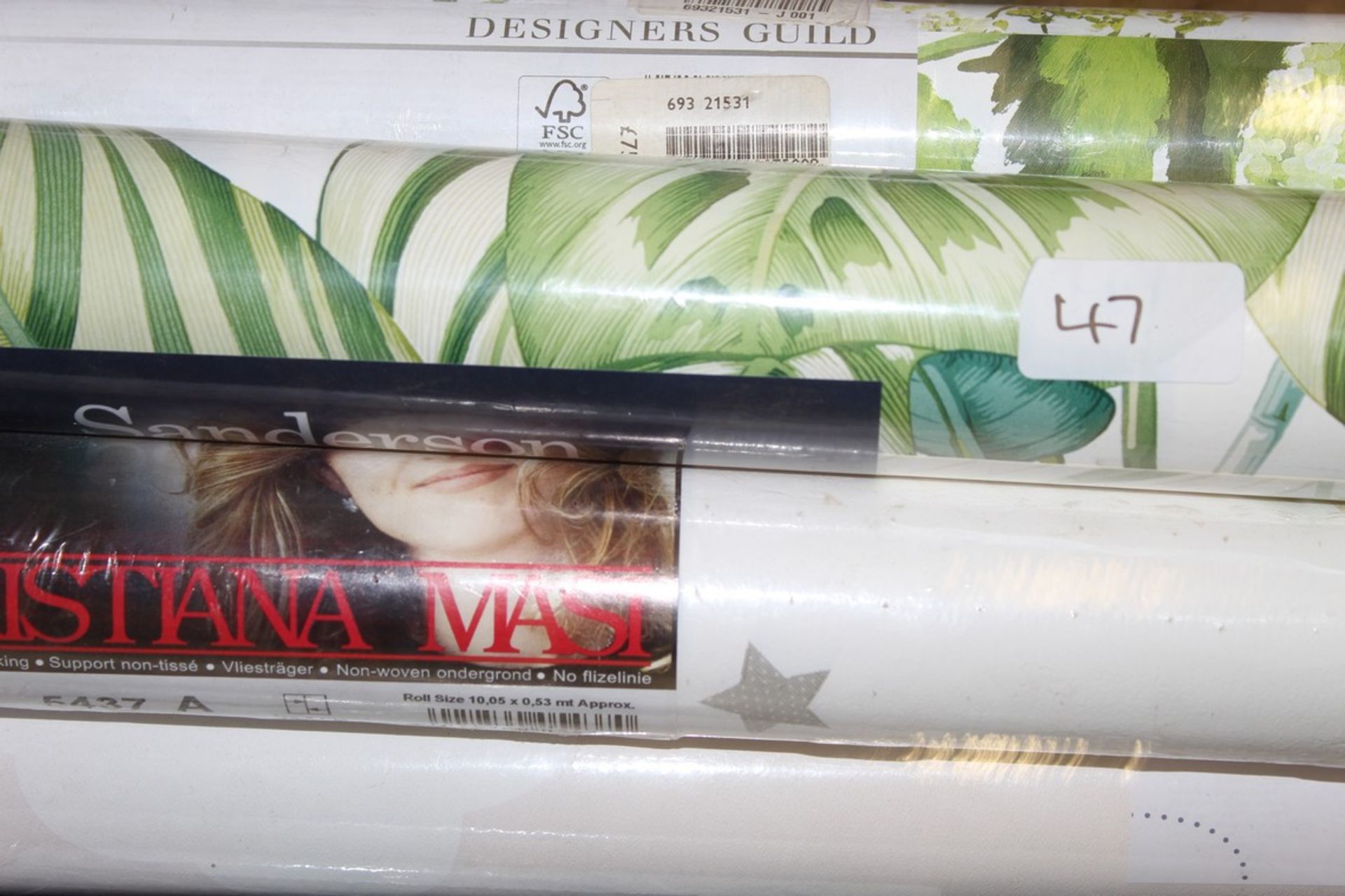 Lot To Contain 6 Assorted Rolls Of Designer Wallpaper By Designers Guild, Sanderson, Christina Massy