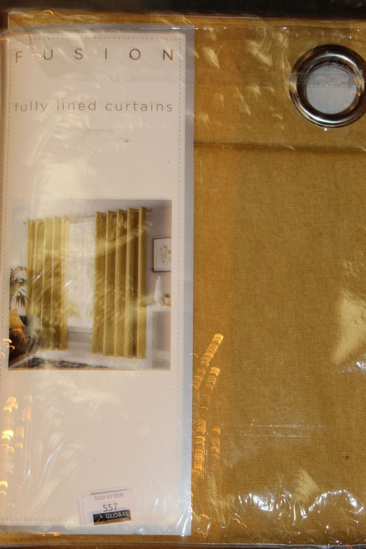 Assorted Item To Include Fushion Mustard Yellow Eyelet Designer Curtains & Ready Made Blackout