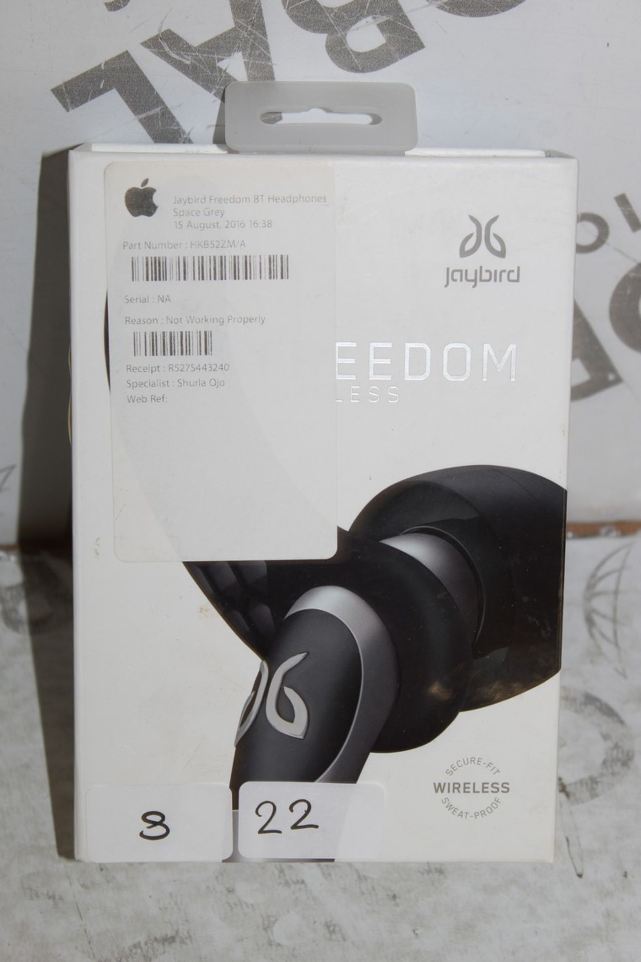 Boxed Pair Of Jaybird Freedom Wireless Sport Fit Sweat Proof Earphones RRP £170 (Pictures Are For