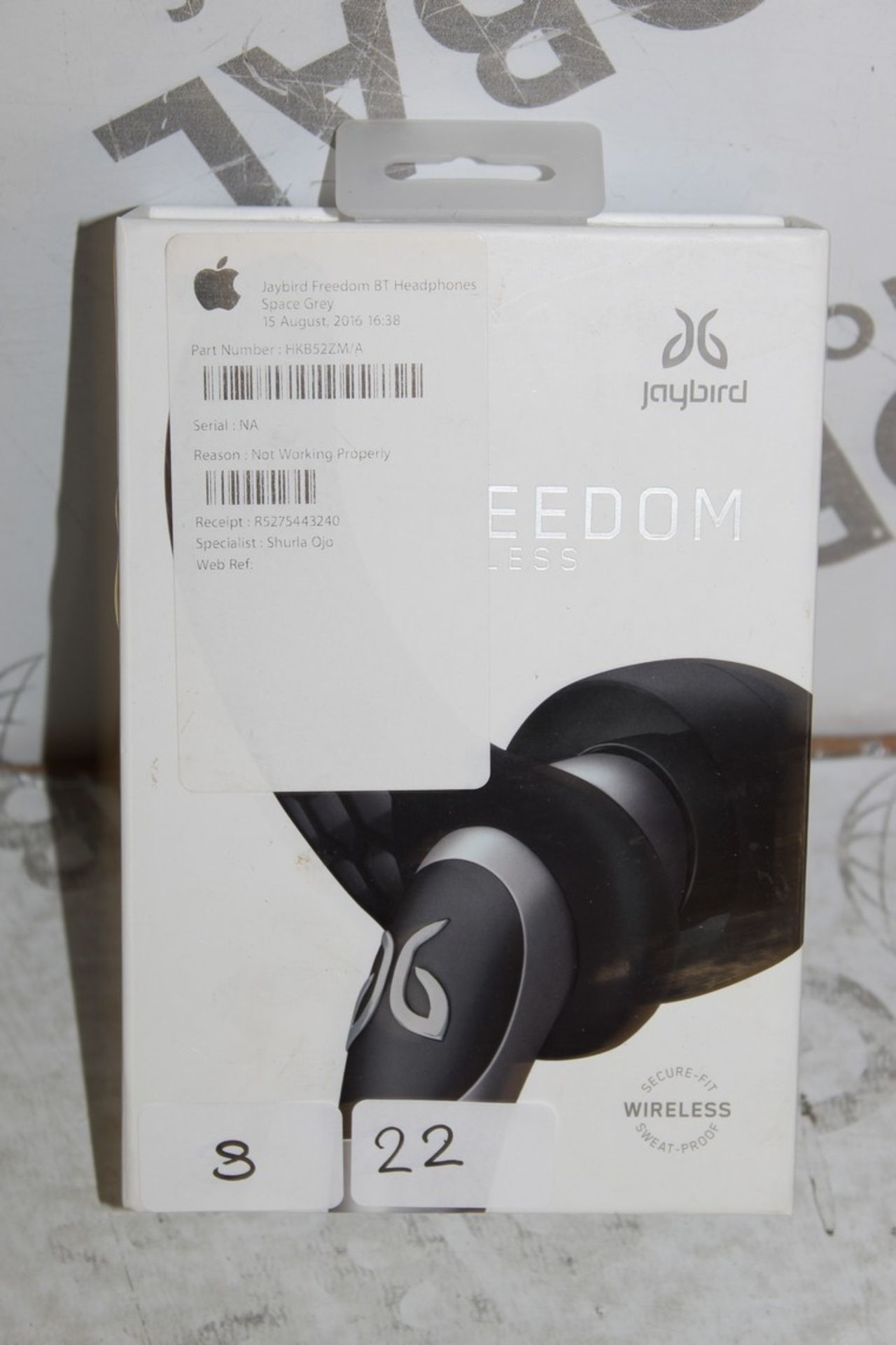 Boxed Pair Of Jaybird Freedom Wireless Sport Fit Sweat Proof Earphones RRP £170 (Pictures Are For